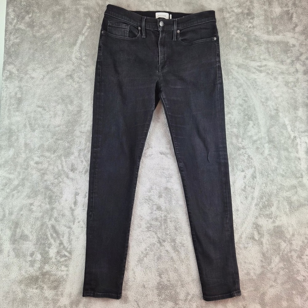 Frame Jagger True Skinny Jeans Mens 36 Black Luxury Denim Stretch Contemporary
